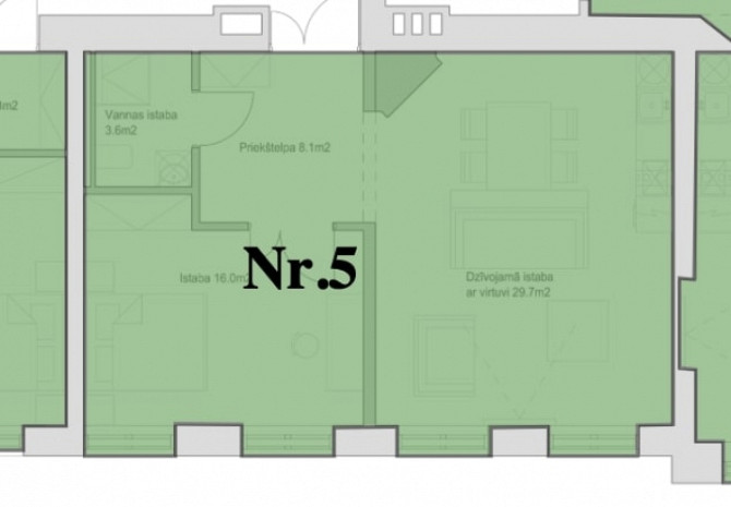 Квартира с элегантными историческими потолками и камином!  В отреставрированном Рига - изображение 9