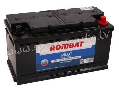 R-PILOT 100 - 100 Rombat Pilot 12V 100Ah 800A(EN) L5 353x175x190 0/1 EAN5946602009131 - Akumulators  Рига - изображение 1