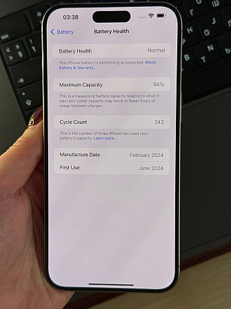 IPhone 15 Pro Max, 256 GB, Natural Titanium.
Всё работает отлично: Face ID, камеры, динамики,... Rīga - foto 5
