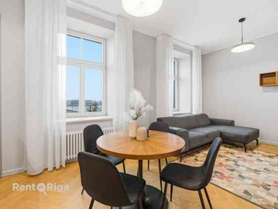 Apartment with a Wonderful View of Old Riga and the Daugava Bridges, Available for Long-Term Rent  L Рига