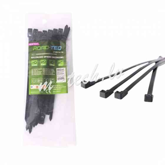 CTBR-5X150 - ROAD-TEQ Reusable Nylon Cable Ties. size: 4.8x150mm 20 pcs. black Rīga