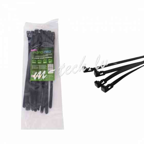 CTBR-8X200 - ROAD-TEQ Reusable Nylon Cable Ties. size: 7.2x200mm 20 pcs. black Rīga