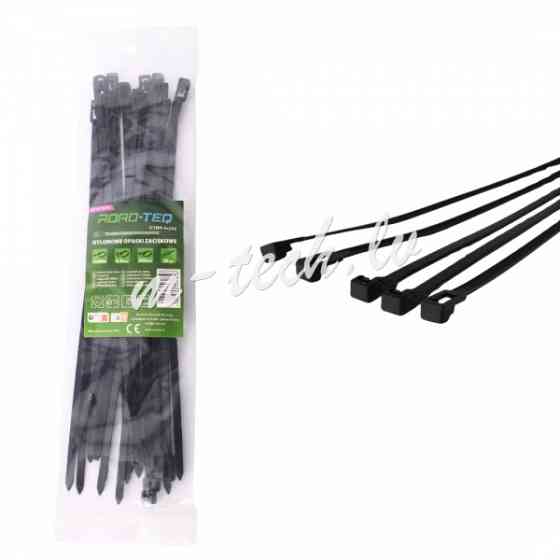 CTBR-8X250 - ROAD-TEQ Reusable Nylon Cable Ties. size: 7.2x250mm 20 pcs. black Rīga