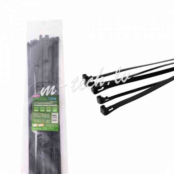 CTBR-8X500 - ROAD-TEQ Reusable Nylon Cable Ties. size: 7.4x450mm 20 pcs. black Rīga