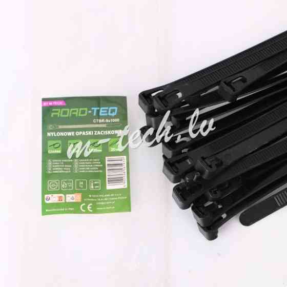 CTBR-9X1000 - ROAD-TEQ Reusable Nylon Cable Ties. size: 9x1000mm 20 pcs. black Rīga