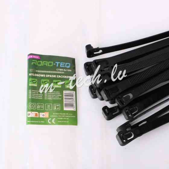 CTBR-9X1200 - ROAD-TEQ Reusable Nylon Cable Ties. size: 9x1200mm 20 pcs. black Rīga
