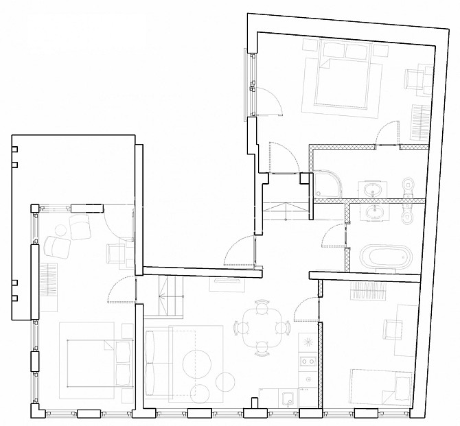 Проект - Semarah Apartamenti (Семарах Апартменты), новостройка, студио, кухня объединена с Юрмала - изображение 7