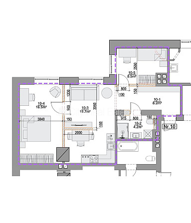 Фасадный дом, закрытый двор, окна выходят во двор, количество спален 2 шт., студио, Рига - изображение 19