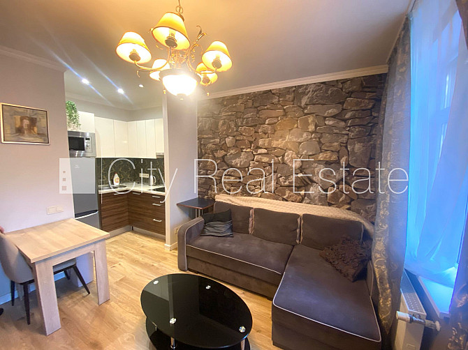 Фасадный дом, вход со двора, количество спален 1 шт., студио, кухня объединена с Рига - изображение 1