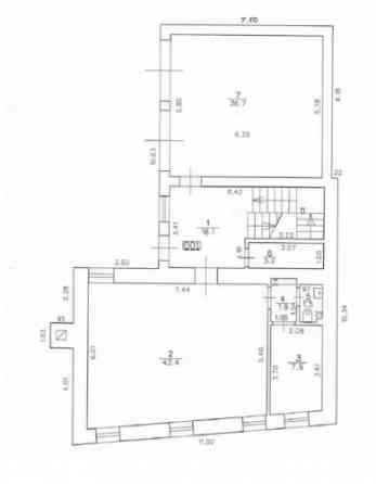 Telpas renovētā fasādes ēkā ar autostāvvietu.  Veikals: Kopā 53,4 kvm - 7 eur/m2 - Tirdzniecibas tel Rīga