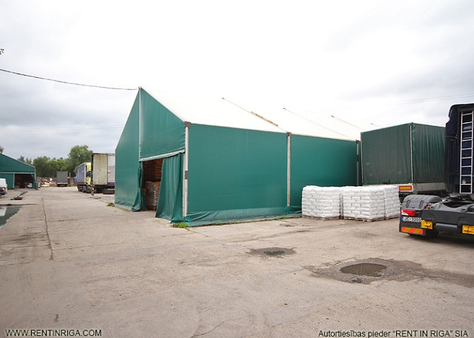Tenta angāra noma industriālajā parkā Jurkalnes ielā.  Bez apkures 300 m2.  Dazīvā apsardze Rīga - foto 1