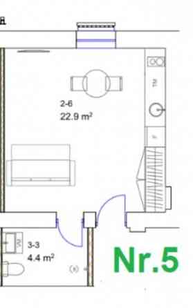 Ilgtermiņa īrei pieejams studio tipa dzīvoklis.  Pārdomāts dzīvokļa plānojums, kas sastāv no koridor Рига