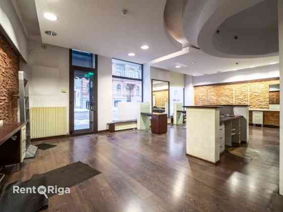 Salon or retail premises with large display windows.  Previously, the premises housed a hairdressing Rīga