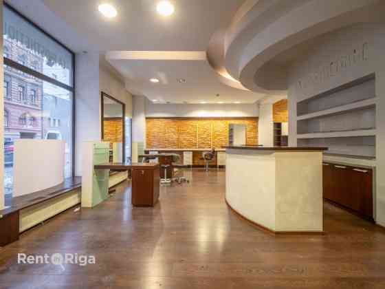 Salon or retail premises with large display windows.  Previously, the premises housed a hairdressing Rīga