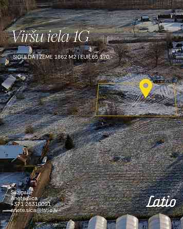 PĀRDOD ZEMESGABALU SIGULDĀ
Viršu iela 1G
Platība: 1862 m
Cena: 65 170 EUR
Pārdošanā plašs zemesgabal Sigulda