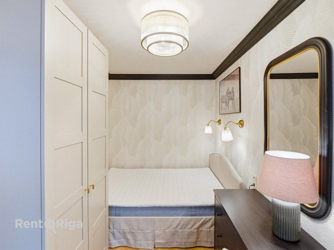 Tiek izīrēts stilīgs un mājīgs 2-istabu dzīvoklis Mežaparkā. Interjers veidots Rīga - foto 8