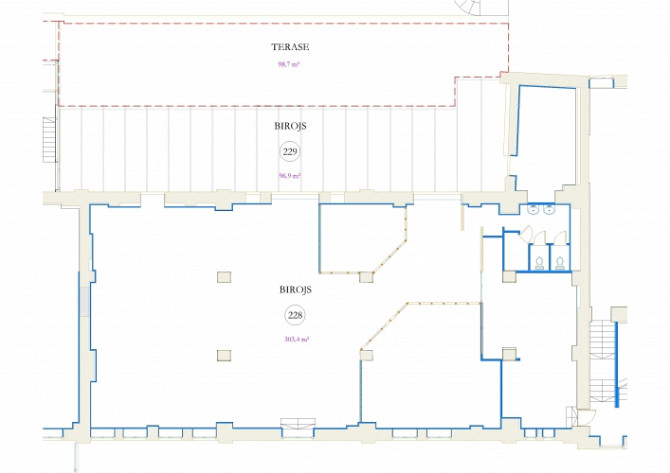 Birojs ar terasi un virtuvi Valdemāra pasāžā.  Telpas atrodas mūsdienīgā un arhitektoniski pievilcīg Рига - изображение 9