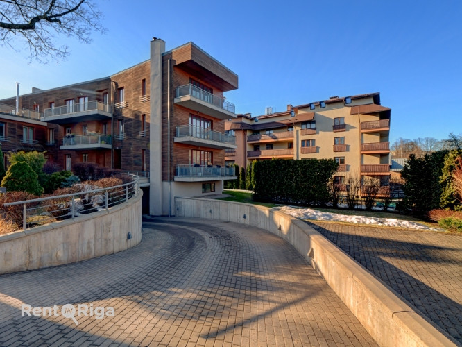 Ekskluzīvs dzīvoklis ar kamīnu, 106 kvm terasi un 2 pazemes autostāvvietām.  Iekštelpu Rīga - foto 1