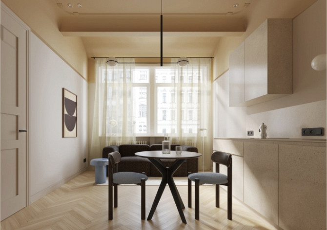 2-istabu dzīvoklis projektā Šefela nams Baznīcas ielā 5.  Dzīvoklis tiek pārdots ar balto Rīga - foto 1