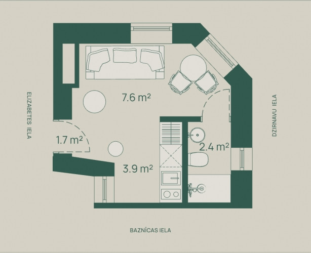 Элегантная студия в Доме Шефеля, улица Базницас 5  Приглашаем вас стать частью Рига - изображение 2
