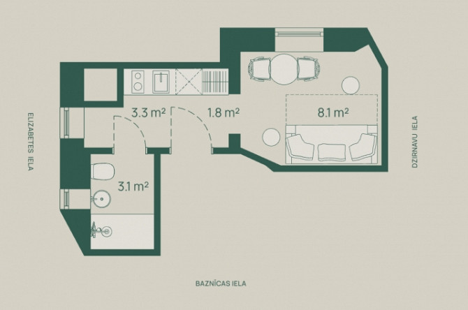 Элегантная студия в Доме Шефеля, улица Базницас 5  Приглашаем вас стать частью Рига - изображение 2