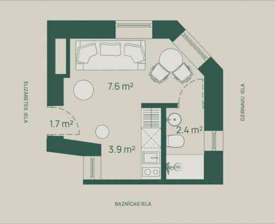 Элегантная студия в Доме Шефеля, улица Базницас 5  Приглашаем вас стать частью Rīga