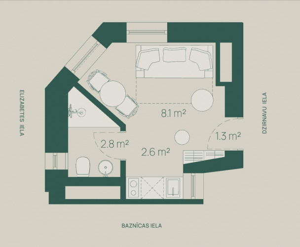 Элегантная студия в Доме Шефеля, улица Базницас 5  Приглашаем вас стать частью Рига - изображение 3
