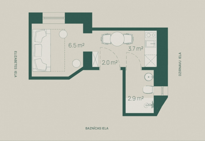 Элегантная студия в Доме Шефеля, улица Базницас 5  Приглашаем вас стать частью Рига - изображение 3