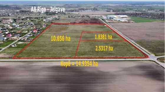 Предлагаем 1,8381 га земли под частную застройку в деревне Олайнского района - Олайне