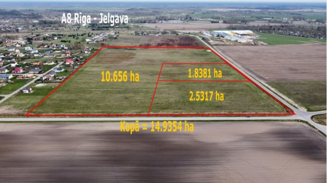 Предлагаем 1,8381 га земли под частную застройку в деревне Олайнского района - Олайне - изображение 1