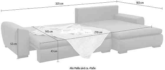 Мягкий универсальный угловой диван "Cara Mia" с функцией спального места и ящиком для постельного... Cits