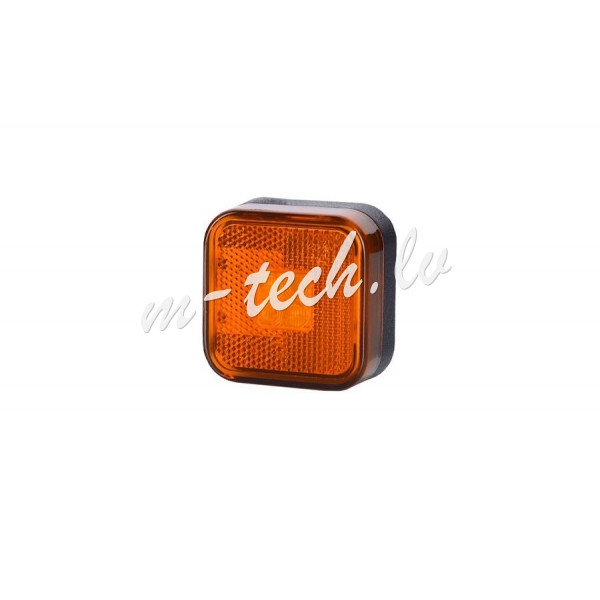 WMLHOR097 - HORPOL LED marker light - HOR24 LD097 orange square with reflector 12/24V ECE Rīga - foto 1