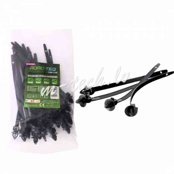 CTBX-7X156 - ROAD-TEQ Nylon Cable Ties with X clip type. size: 6.8x156mm 20 pcs. black Рига
