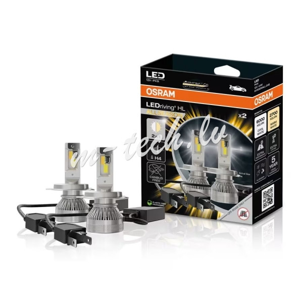 O64193DWALL-2HB - Osram LEDriving® HL ALL SEASON 2HB 12V 44W P43T ≜ H4 Rīga - foto 1