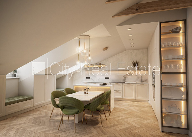 Проект - Kalpaka Residence, фасадный дом, закрытый двор, вход с улицы, мансарда, лифт, Рига - изображение 1