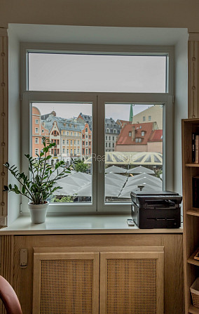 Fasādes māja, renovēta māja, vieta automašīnai, ieeja no ielas un pagalma, luksuss Rīga - foto 14