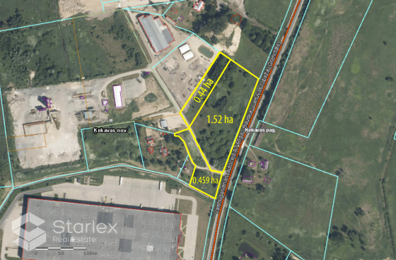 Pārdod zemes gabalu ar kopējo platību 24190 m2 Ķekavas pagastā, pirmajā līnijā no autoceļa A7. Zemes Кекавская вол.