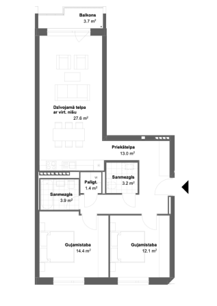 Burvīgs trīsistabu dzīvoklis ar balkonu pie Juglas ezera. Divas guļamistabas un divi sanmezgli, Rīga - foto 16