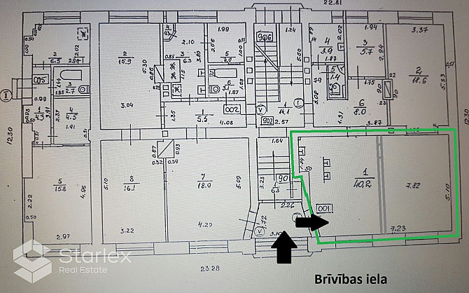 Iznomā komercplatības Rīgas centrā, Brīvības ielā 161!
Fasādes ēka, 1. stāvs, 2 plašas Rīga - foto 9