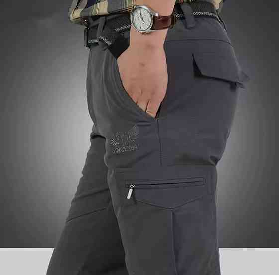 Мужские зимние флисовые тактические брюки-карго, охотничьи, рабочии брюки из софтшелла, тёплые... Рига