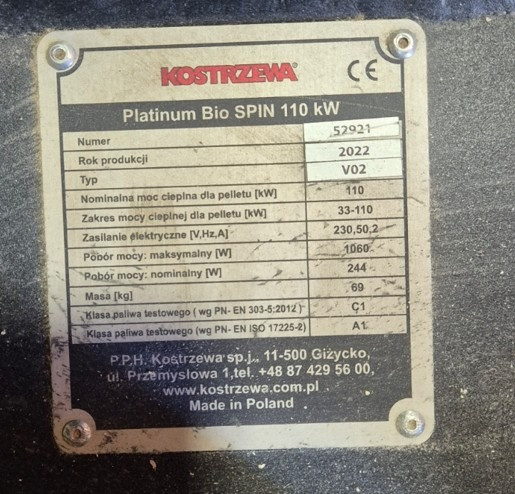 Pārdodu lietotu (4 sezonas) granulu apkures katlu KOSTRZEWA Bio Spin 110 kW (bez oriģināla... Рига - изображение 2