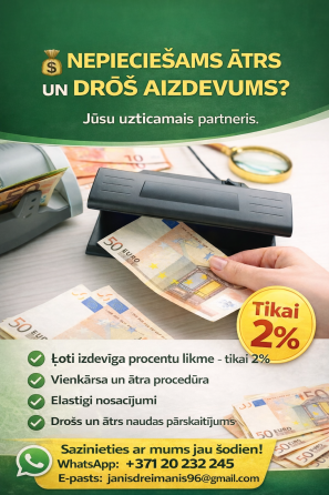 AIZDEVUMS APSTIPRINĀTS Nepieciešams ātrs finansējums: jūsu projektiem rēķinu apmaksai vai... Kuldīga