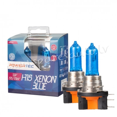 PTZXBH15-DUO - H15 POWERTEC Xenon Blue H15 12V DUO - Spuldzite Powertec Komplekts - UNSORTED HALOGĒN Rīga - foto 1
