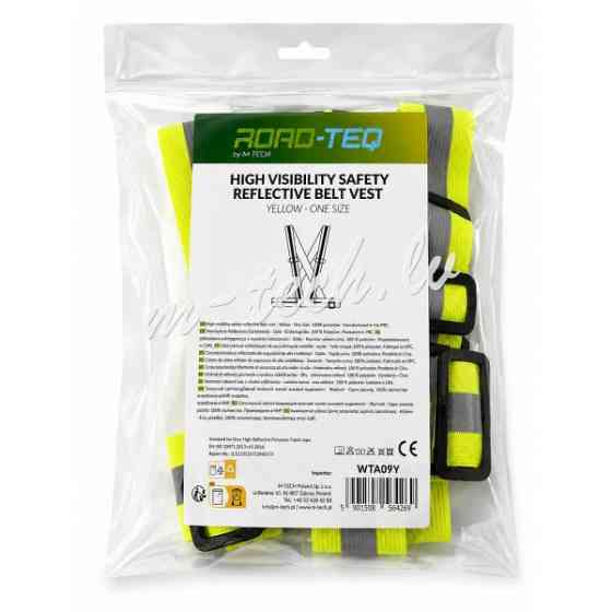WTA09Y - High visibility safety strap ROAD-TEQ - Yellow - S-XXL Rīga
