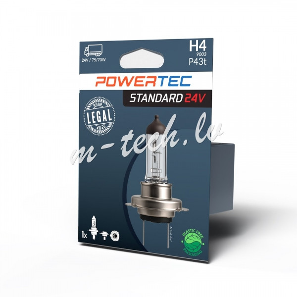 PTZ904-01B - Powertec H4 9003 HB2 24V 75/70W P43t Rīga - foto 1