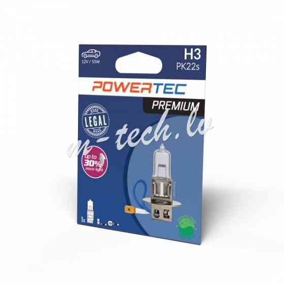 PTPZ03-01B - Żarówka halogenowa POWERTEC PREMIUM H3 12V 55W PK22s Rīga