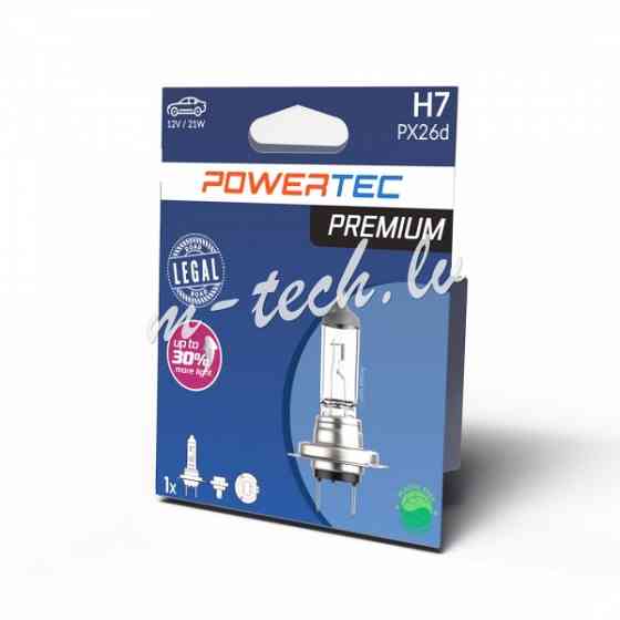 PTPZ07-01B - Żarówka halogenowa POWERTEC PREMIUM H7 12V 55W PX26d Rīga