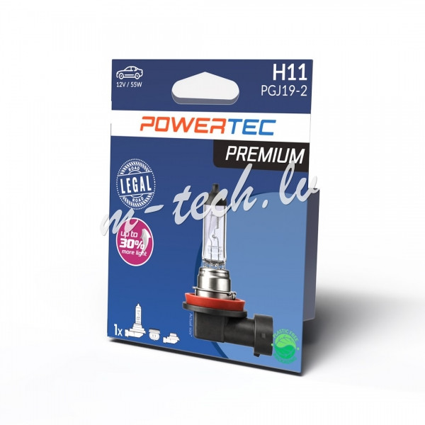 PTPZ08-01B - Żarówka halogenowa POWERTEC PREMIUM H11 12V 55W PGJ19-2 Rīga - foto 1