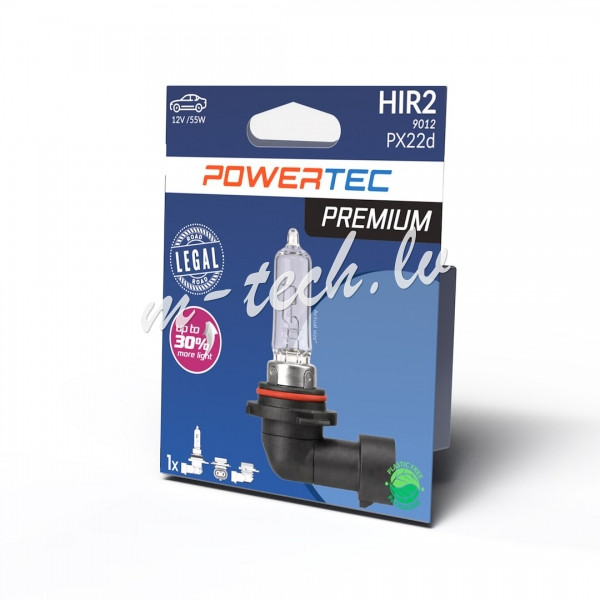 PTPZ66-01B - Żarówka halogenowa POWERTEC PREMIUM HIR2 9012 12V 55W PX22d Rīga - foto 1