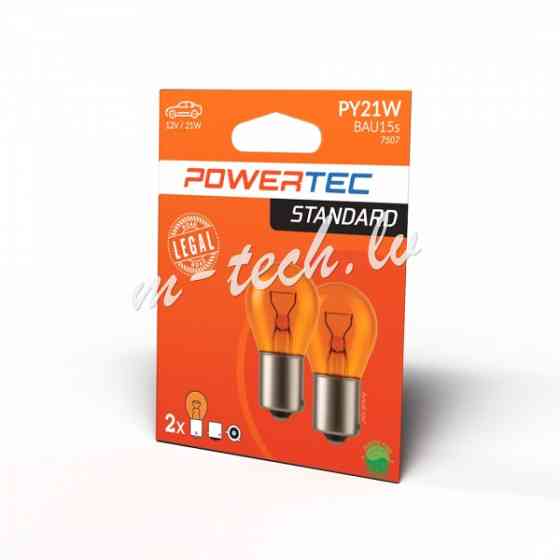 PTZ36-02B - Powertec PY21W 12V 21W BAU15s AMBER Rīga